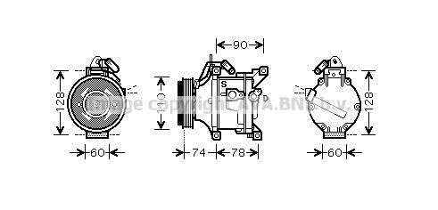 AVA QUALITY COOLING Компрессор, кондиционер TOK470